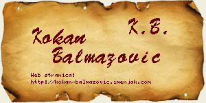 Kokan Balmazović vizit kartica